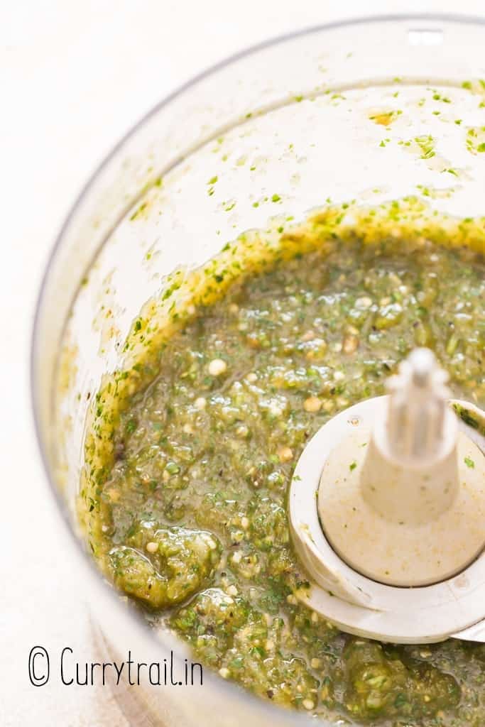 blended in food processor tomatillo salsa