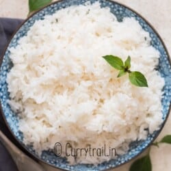 perfectly cooked jasmine rice in bowl