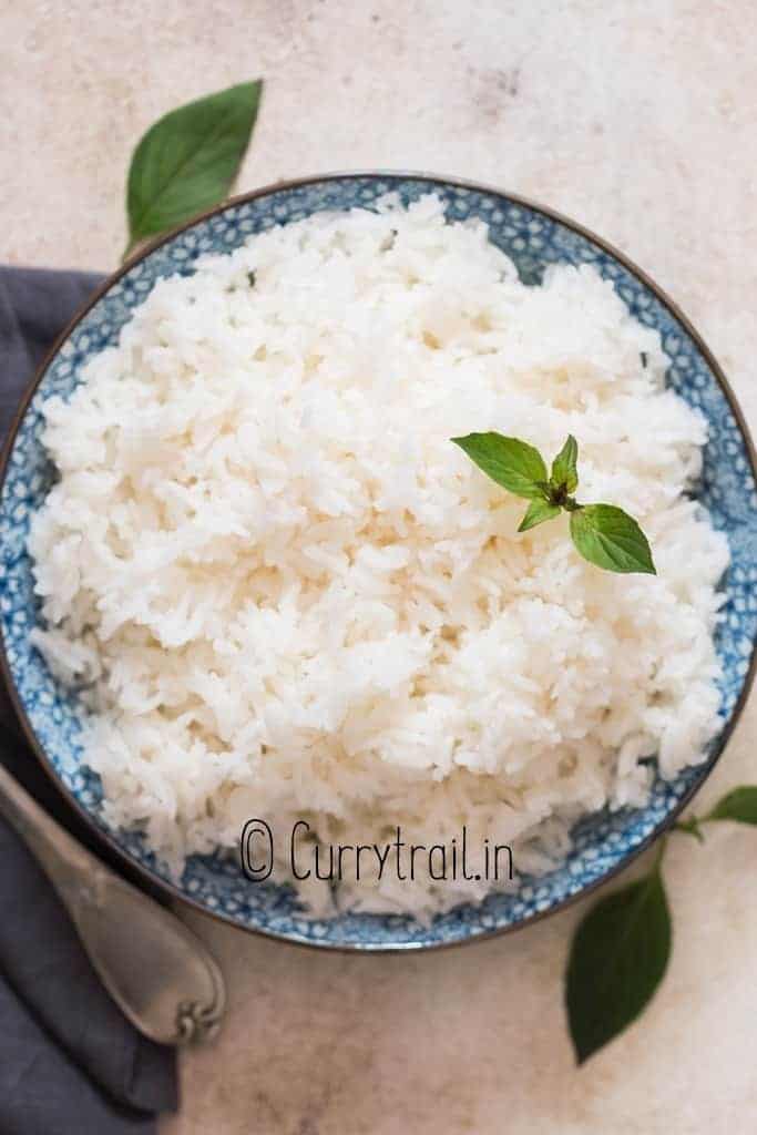 perfectly cooked jasmine rice in bowl