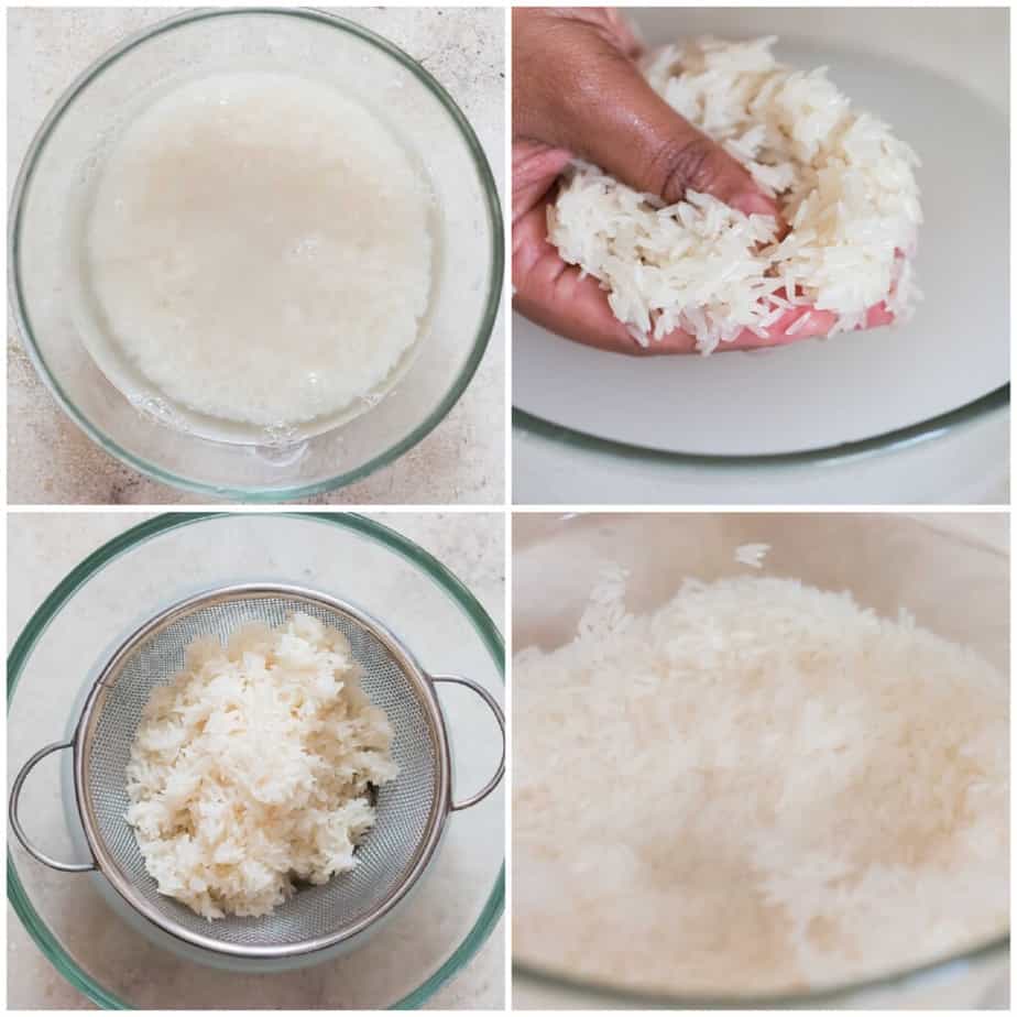 step by step picture collage how to cook jasmine rice