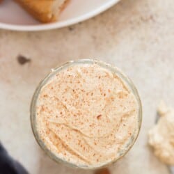 cinnamon butter in glass jar