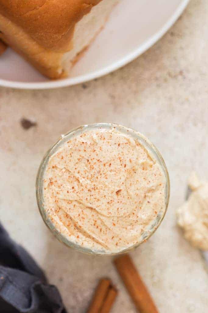 cinnamon butter in glass jar