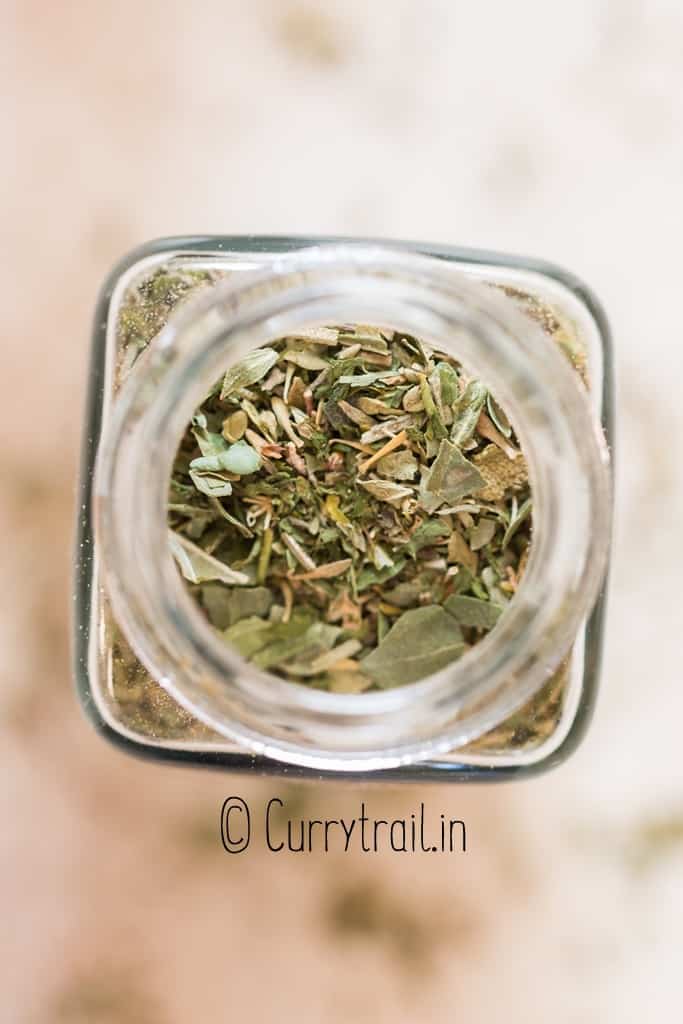 homemade Italian seasoning in spice jar