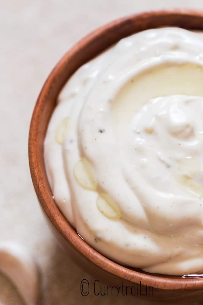 close view of aioli sauce