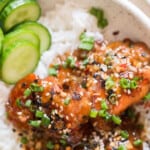 honey garlic chicken with text