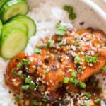 honey garlic chicken with text