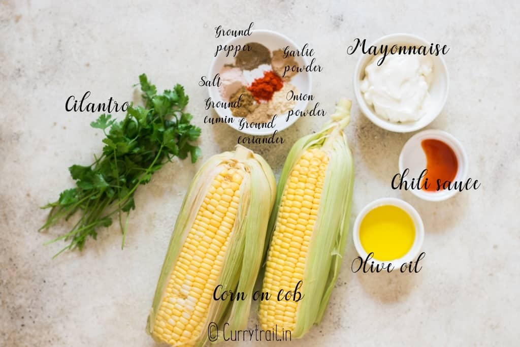 all ingredients for corn ribs