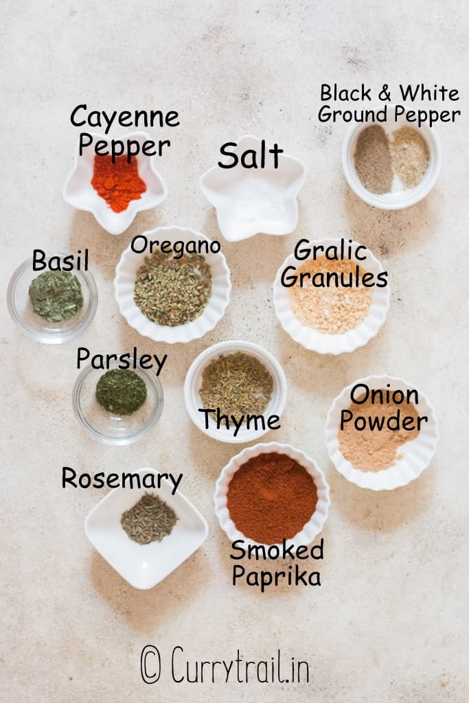 all ingredients for Creole seasoning
