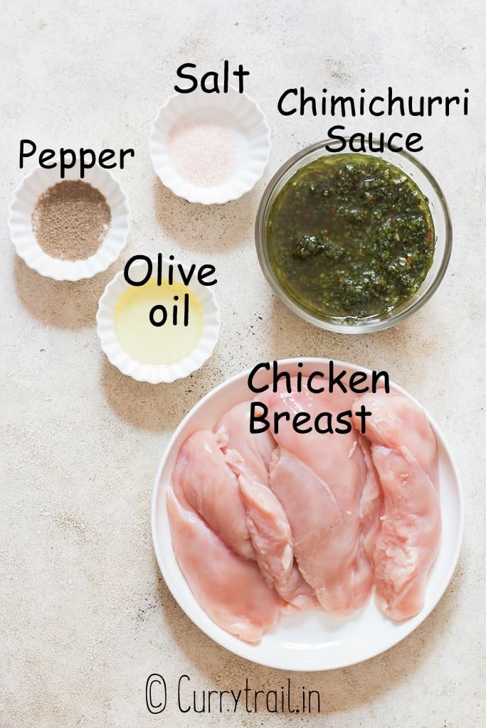 all ingredients for chimichurri chicken