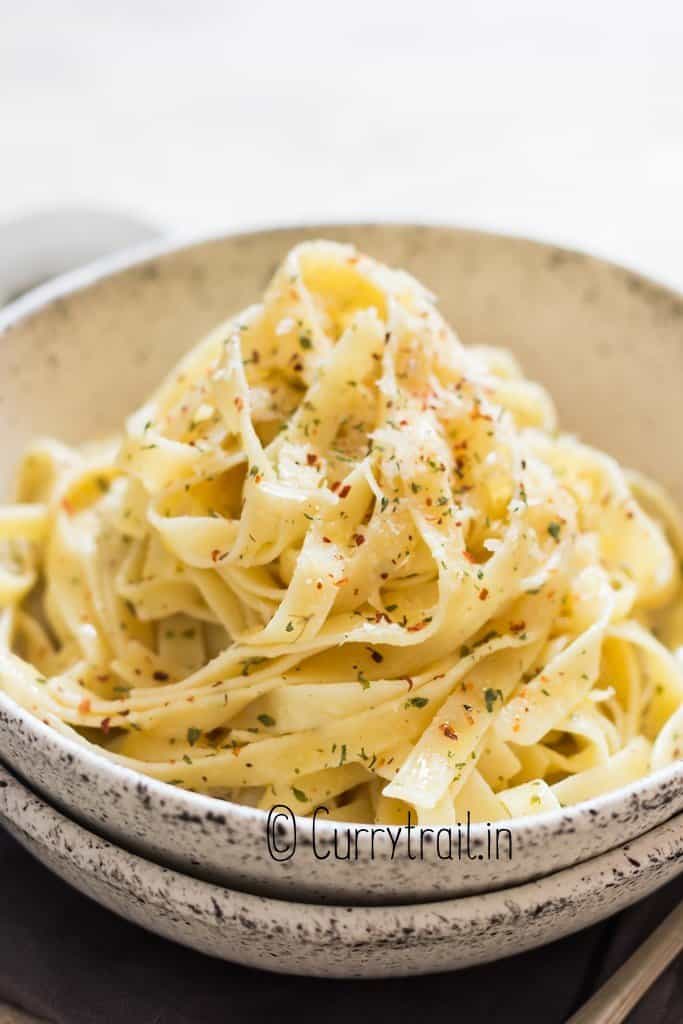 noodles with butter parmesan and seasoning