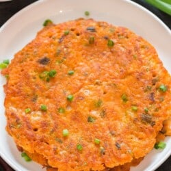 savory pancake with fermented kimchi