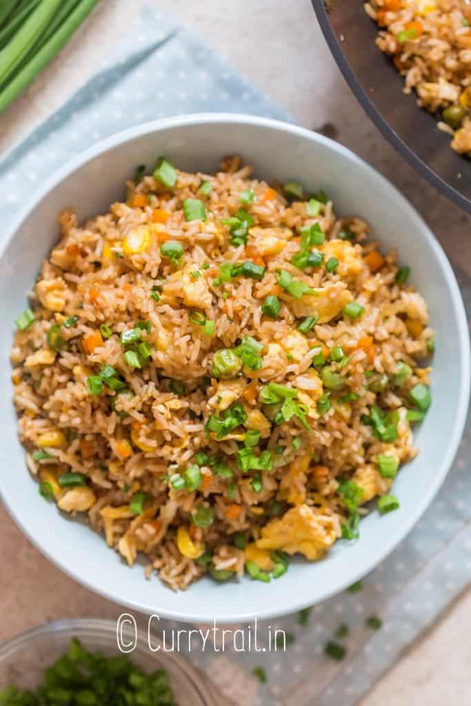 Japanese fried rice in bowl