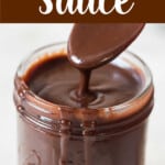 thick hot fudge sauce with text