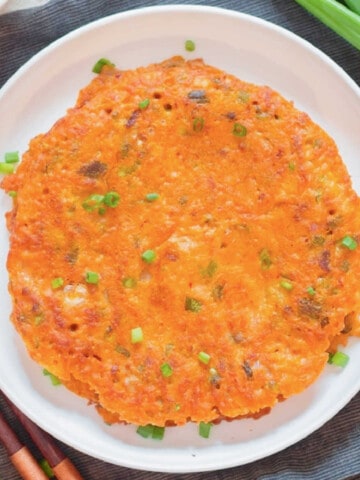 savory pancake with kimchi