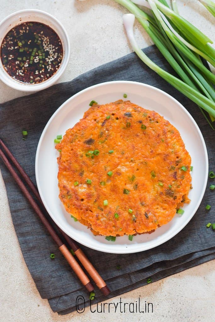 savory pancake with kimchi