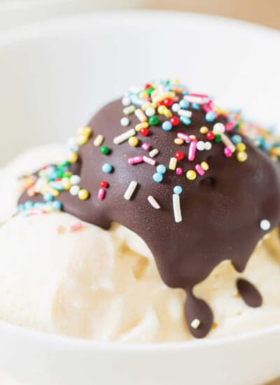ice cream covered in magic shell