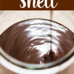 smooth magic chocolate shell in mason jar with text