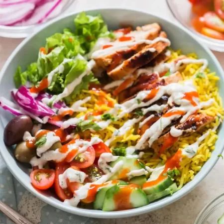 Chicken shawarma bowl.