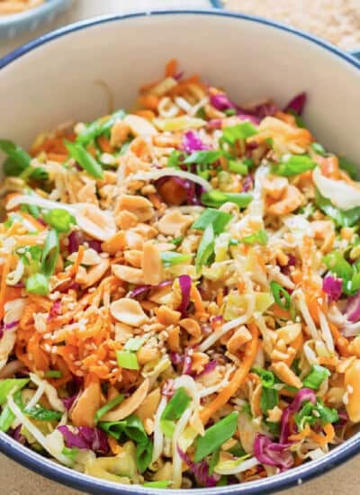 Asian coleslaw in bowl