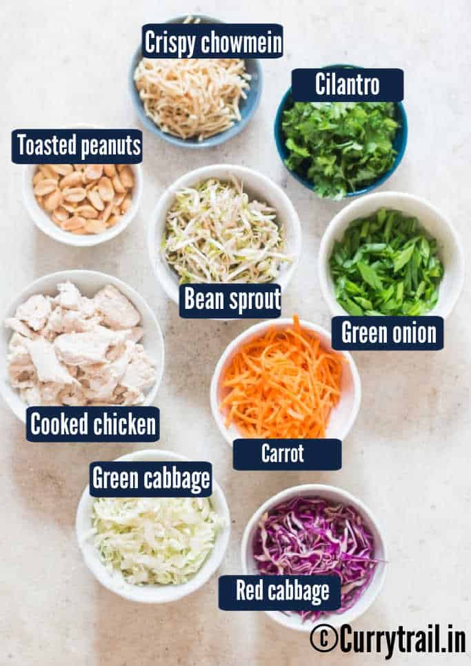 all ingredients for Asian salad with chicken