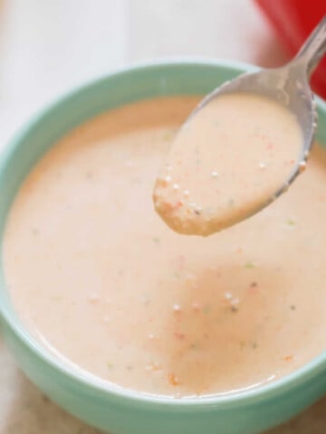 spoonful of baja sauce in bowl