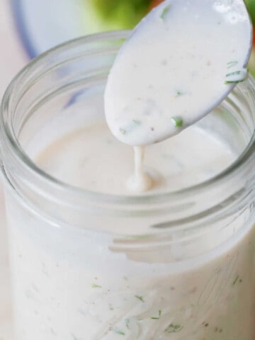 ranch dressing with buttermilk in jar