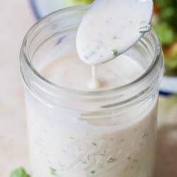 ranch dressing with buttermilk in jar