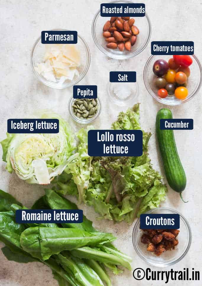 all ingredients for simple green salad