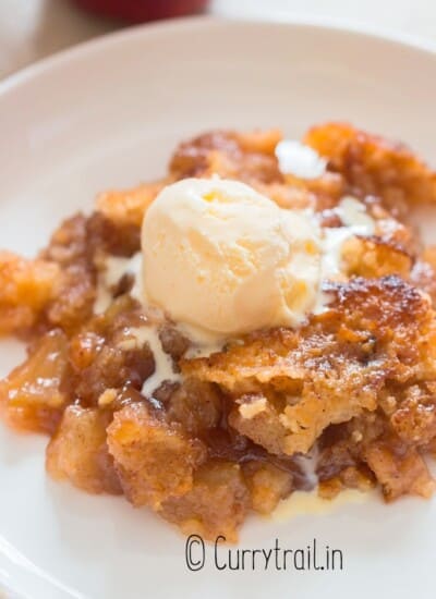 apple dump cake with ice cream