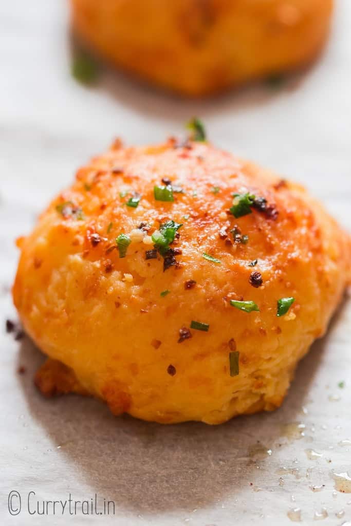 drop biscuits made with cheddar cheese.