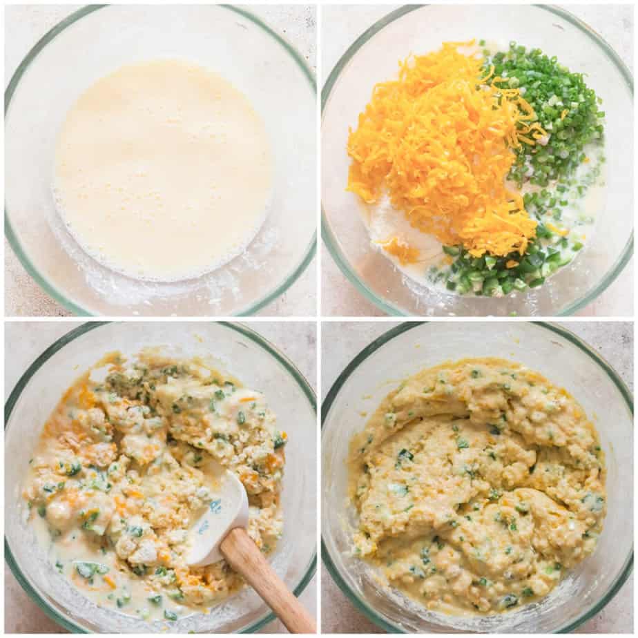 making jalapeno cornbread batter