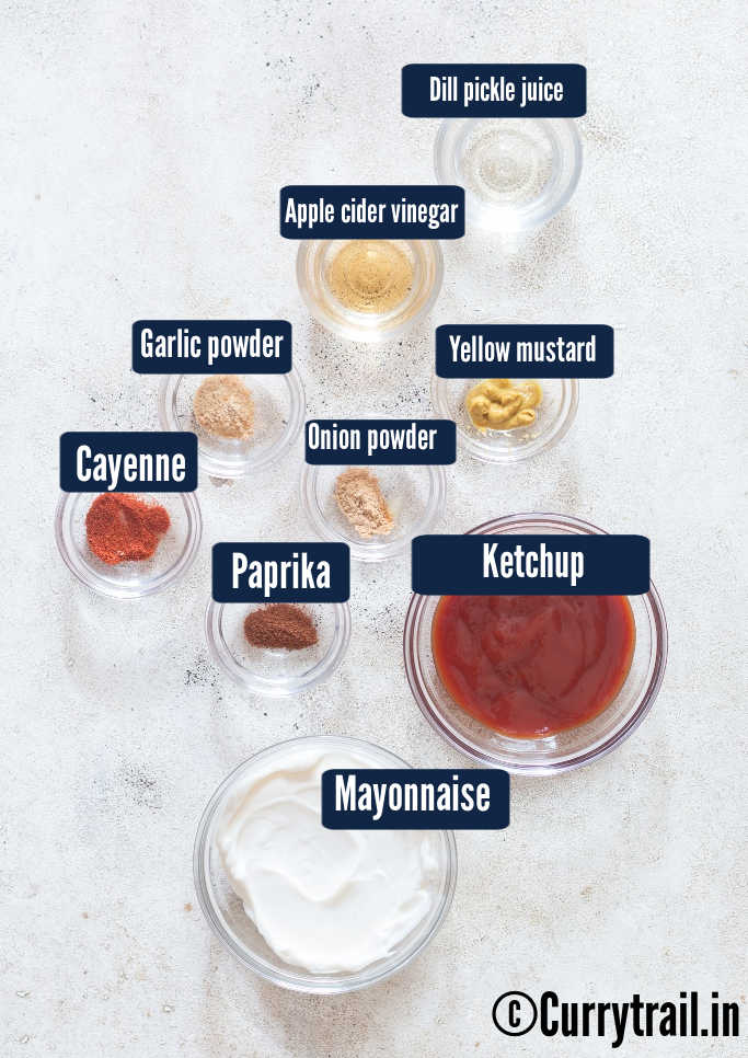 all ingredients for fry sauce recipe