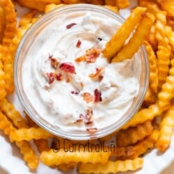 fries with aioli and bacon