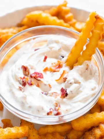 close up view of bacon aioli