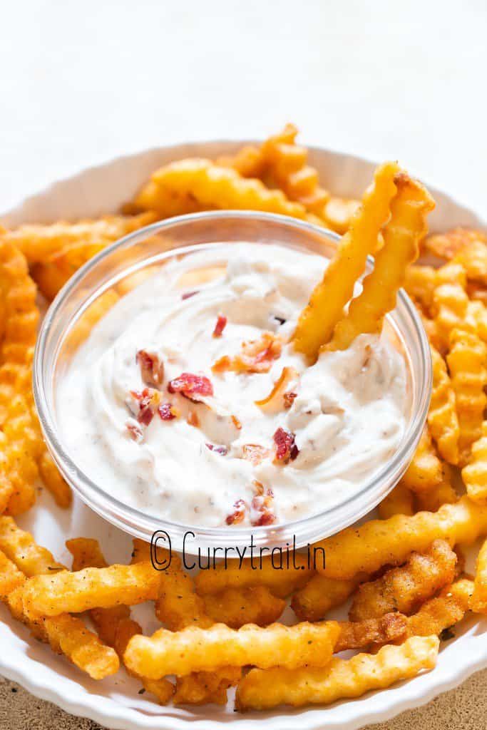 fries dipped in bacon aioli