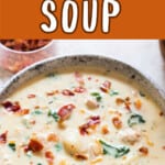 chicken gnocchi soup with text