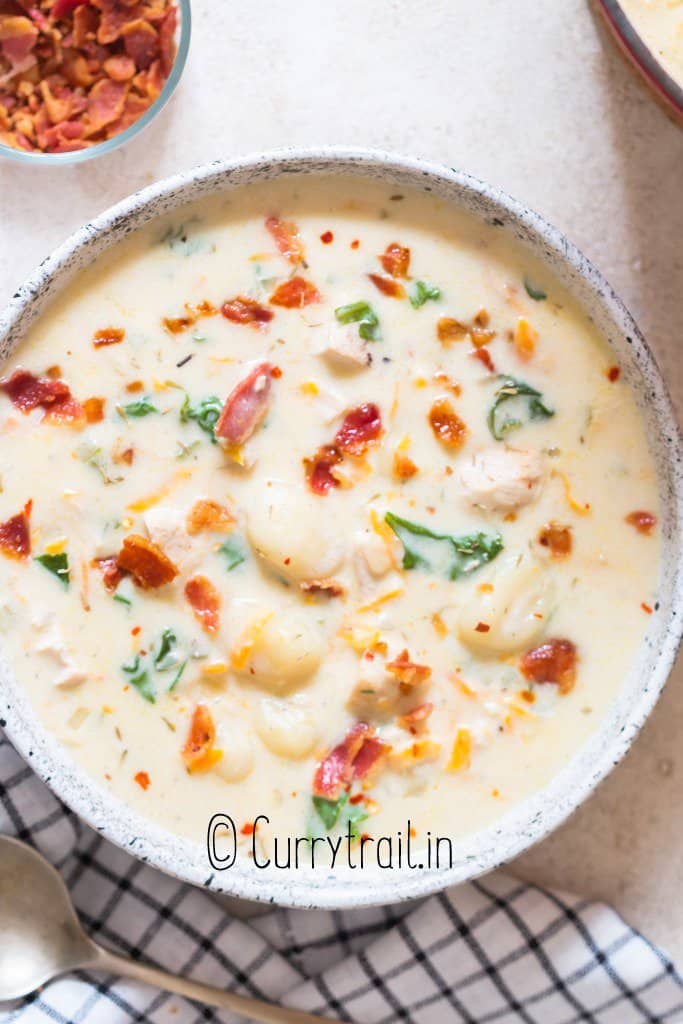 creamy gnocchi soup with chicken and bacon