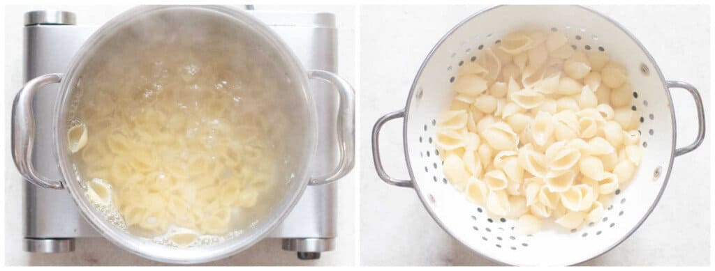 cooking shells pasta