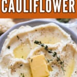 mashed cauliflower with text