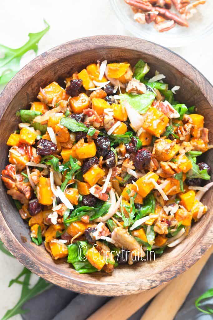 healthy roasted butternut squash salad