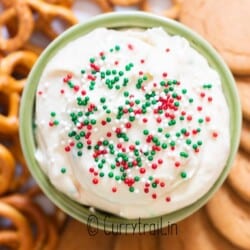 cookies and pretzels with cookie dip