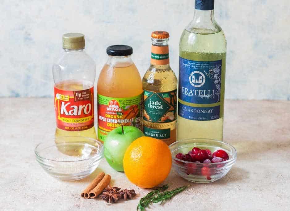 Ingredients for white sangria