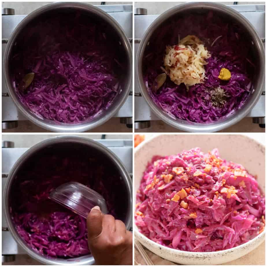 step by step of making braised cabbage