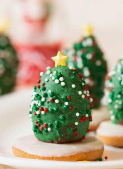 Christmas tree made with strawberries