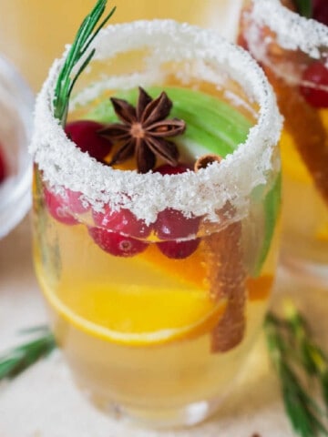 close view of Christmas sangria