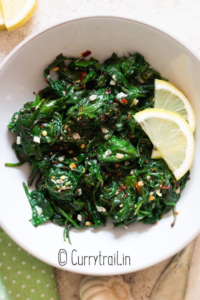healthy spinach cooked in 10 minutes