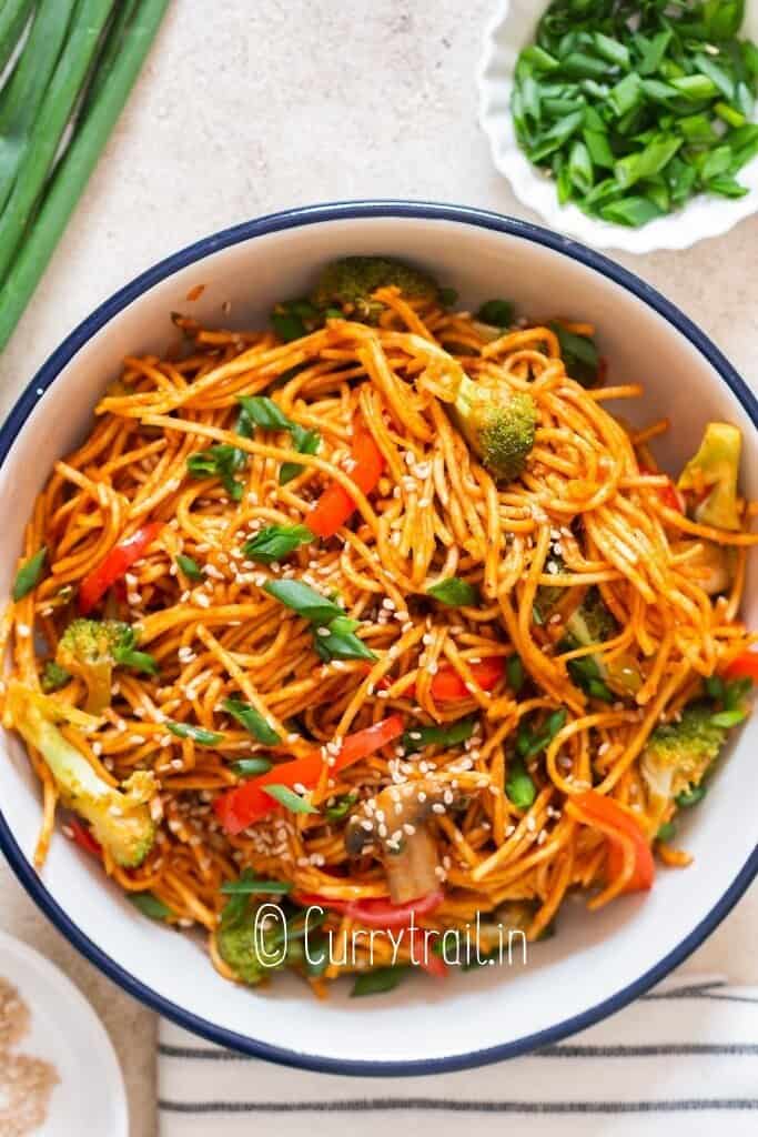 gochujang noodles in a bowl