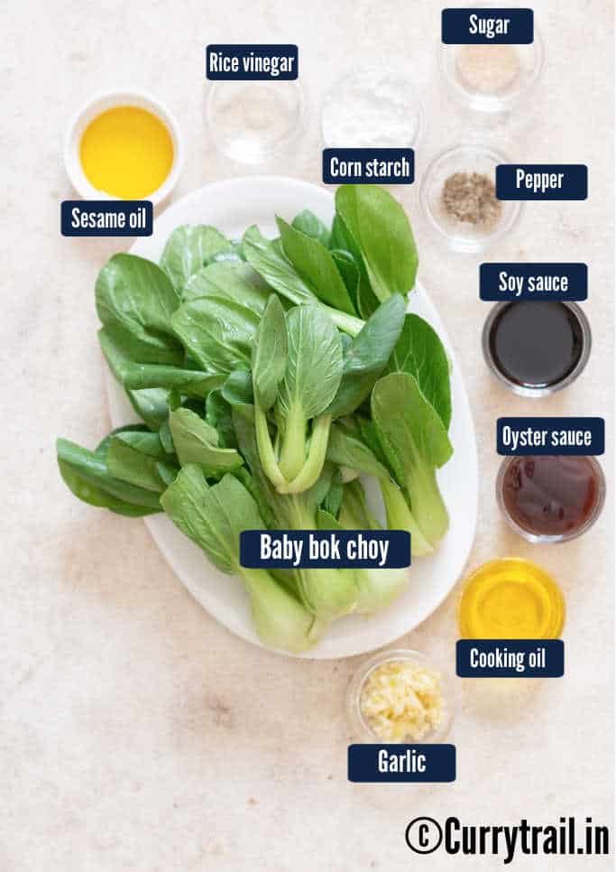 all ingredients for bok choy recipe