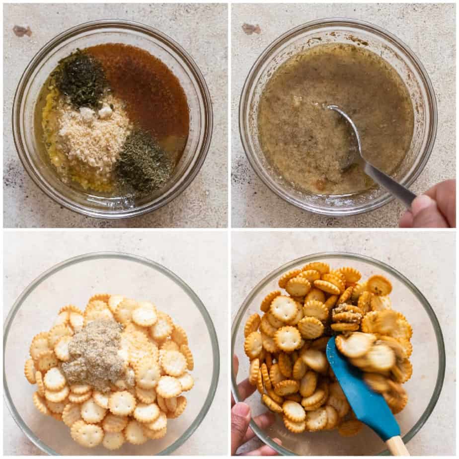 oyster crackers tossed with seasoning