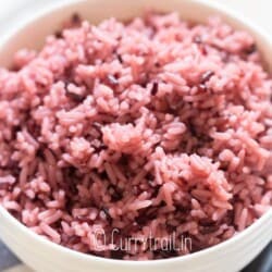 close view of purple rice
